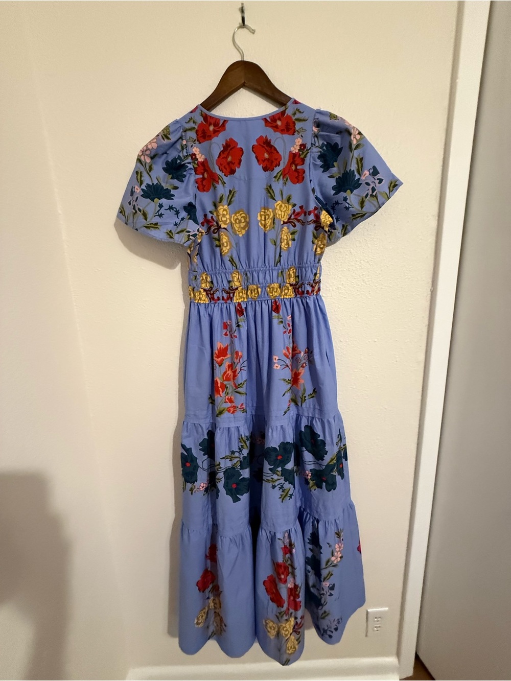 Anthropologie Lavender Floral Maxi Dress with V-Neck - Picture 2 of 4